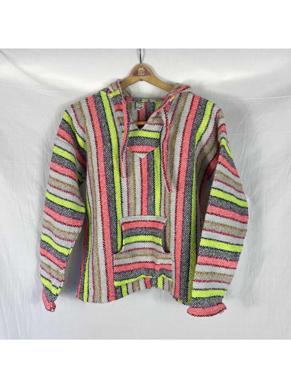 EMISA Small Baja Mexican Saddle Blanket Pullover Sweater Poncho Drug Rag Surfer